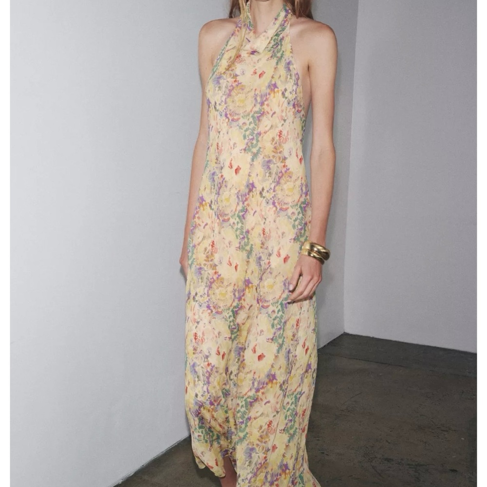 NWT ZARA ZW COLLECTION FLORAL PRINT DRESS - Picture 3 of 8